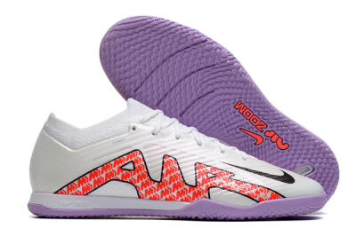 Nike Air Zoom Mercurial Vapor 15 Elite IC Football Shoes - White/Red/Black