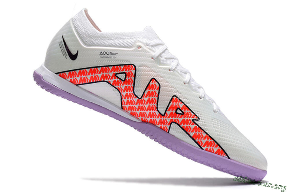 Nike Air Zoom Mercurial Vapor 15 Elite IC Football Shoes - White/Red/Black 4