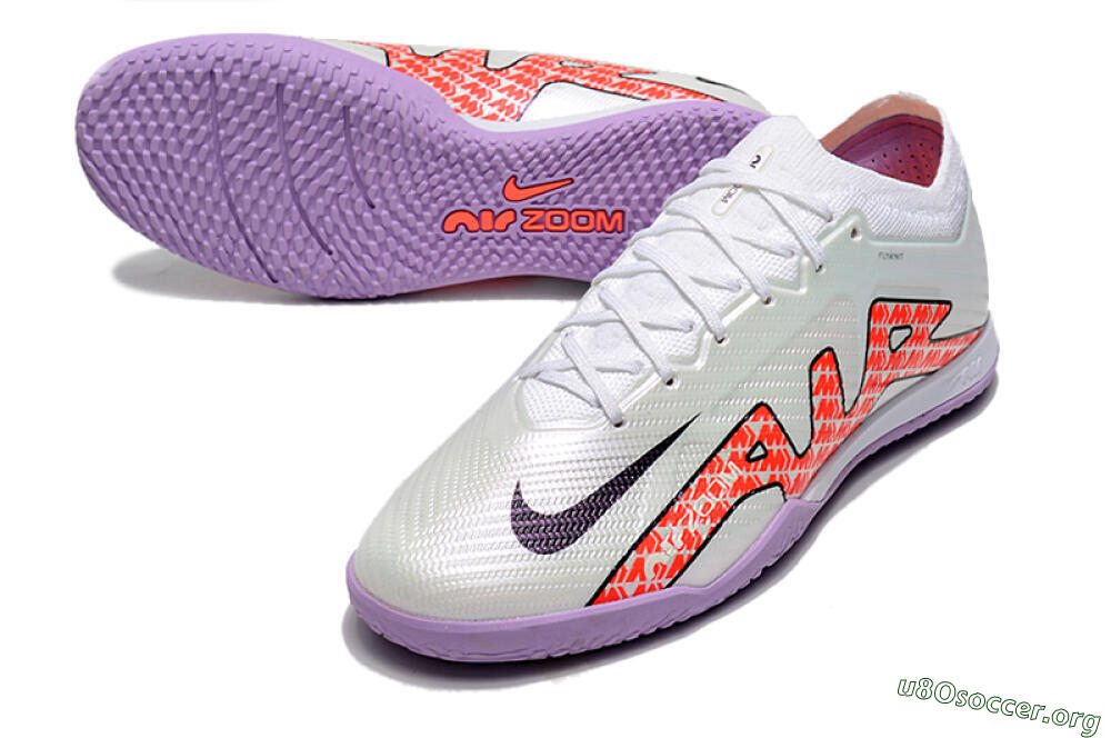 Nike Air Zoom Mercurial Vapor 15 Elite IC Football Shoes - White/Red/Black 0