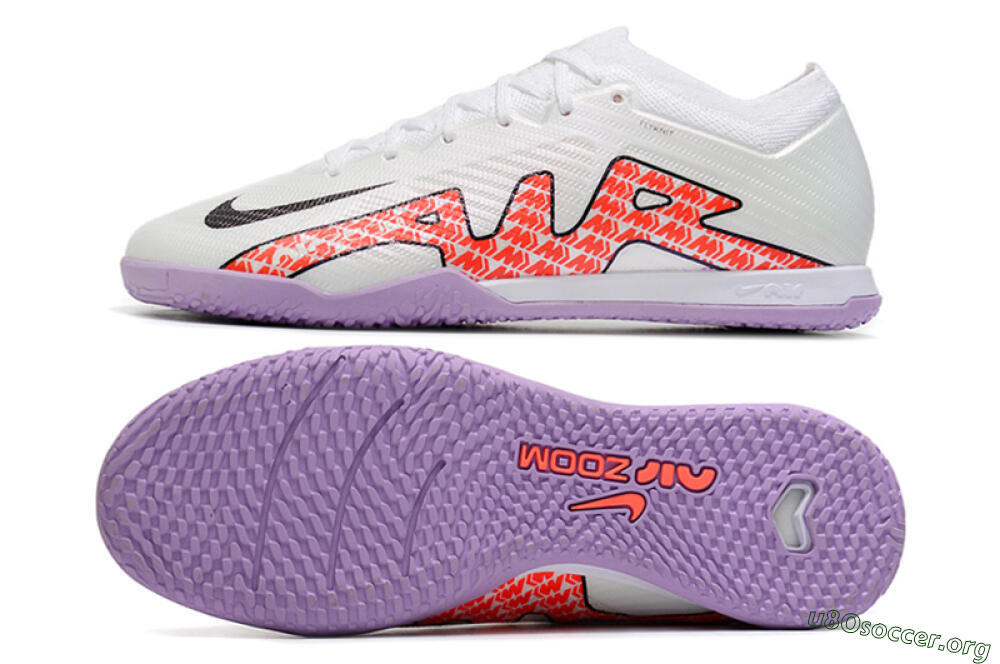 Nike Air Zoom Mercurial Vapor 15 Elite IC Football Shoes - White/Red/Black 1