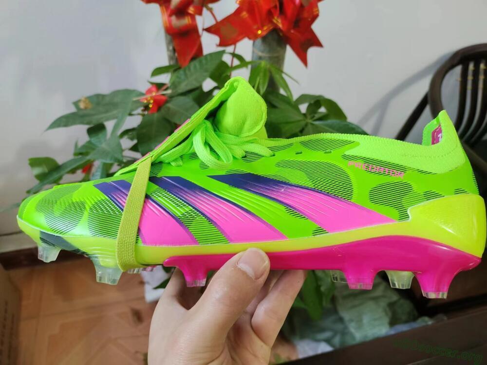 Adidas Predator Elite Foldover Tongue FG Football Boots - Green/Pink/Purple/Yellow