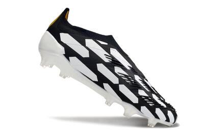 Adidas Predator 24 Elite Laceless FG Football Boots - Black/White/Gold