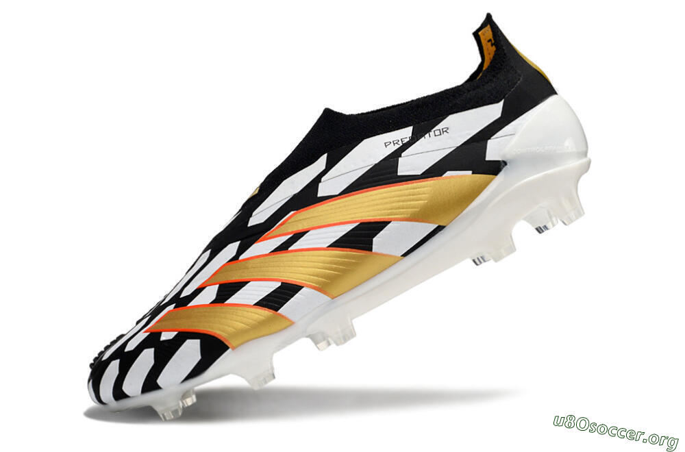 Adidas Predator 24 Elite Laceless FG Football Boots - Black/White/Gold 5
