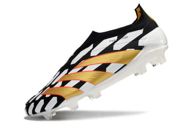 Adidas Predator 24 Elite Laceless FG Football Boots - Black/White/Gold