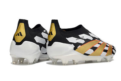 Adidas Predator 24 Elite Laceless FG Football Boots - Black/White/Gold