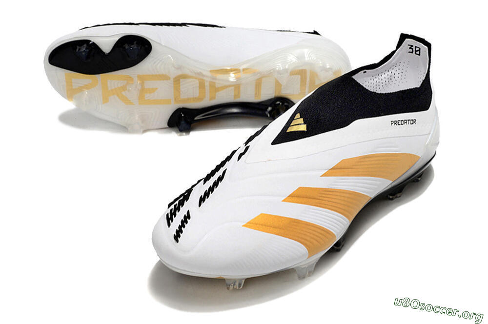 Adidas Predator 24 Elite Laceless FG Football Boots - White/Gold/Black 0