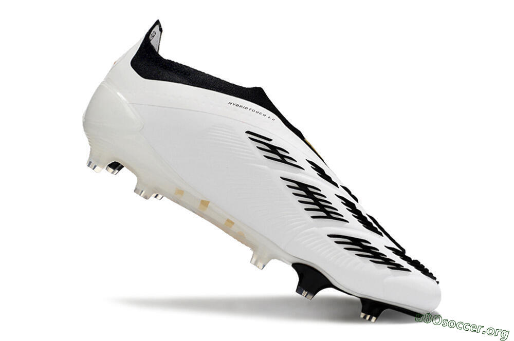 Adidas Predator 24 Elite Laceless FG Football Boots - White/Gold/Black 4