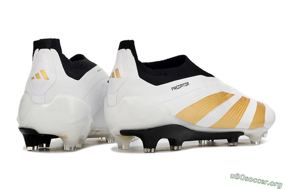 Adidas Predator 24 Elite Laceless FG Football Boots - White/Gold/Black 6