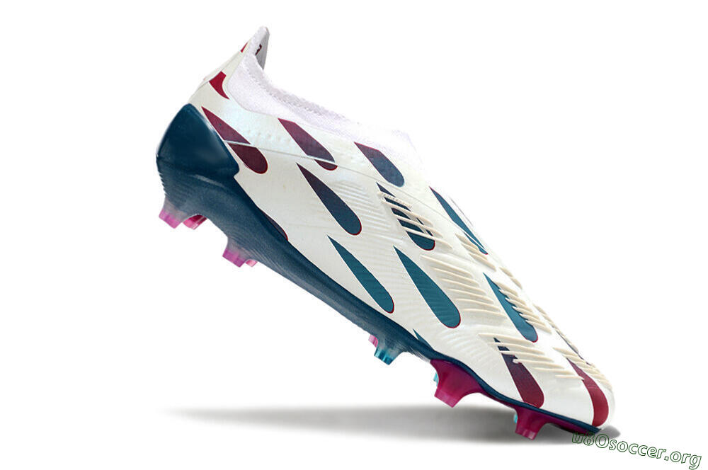 Adidas Predator 24 Elite Laceless FG Football Boots - Beige/Blue/Red 4