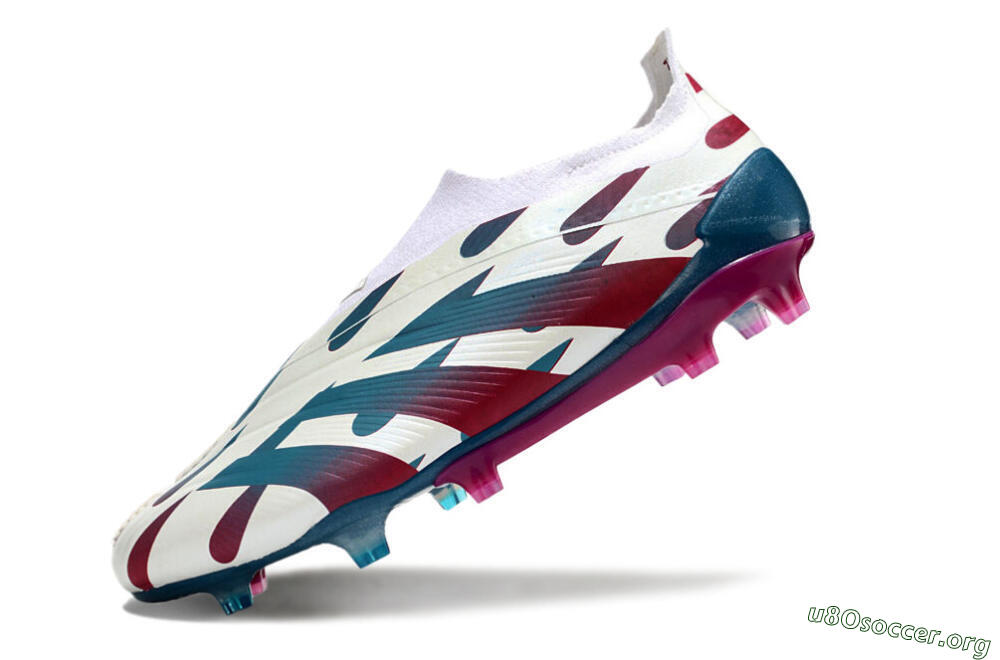 Adidas Predator 24 Elite Laceless FG Football Boots - Beige/Blue/Red 5