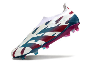 Adidas Predator 24 Elite Laceless FG Football Boots - Beige/Blue/Red
