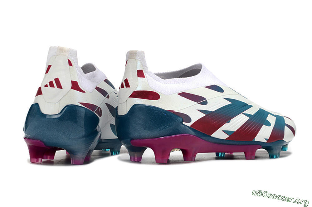 Adidas Predator 24 Elite Laceless FG Football Boots - Beige/Blue/Red 6