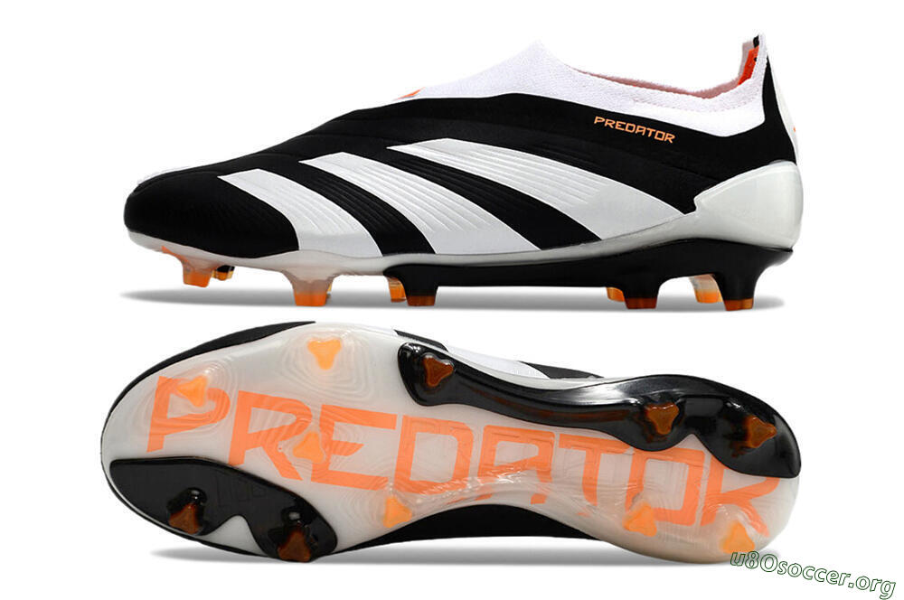 Adidas Predator 24 Elite Laceless FG Football Boots - Black/White/Orange 1