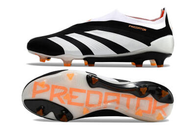 Adidas Predator 24 Elite Laceless FG Football Boots - Black/White/Orange