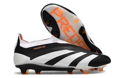 Adidas Predator 24 Elite Laceless FG Football Boots - Black/White/Orange