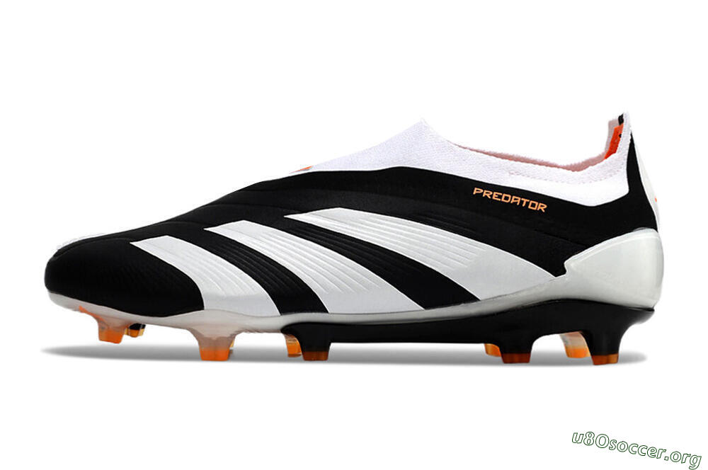 Adidas Predator 24 Elite Laceless FG Football Boots - Black/White/Orange 3