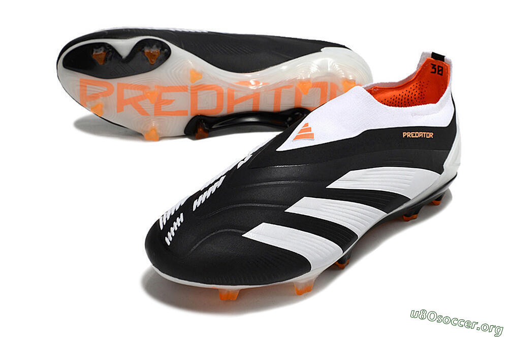 Adidas Predator 24 Elite Laceless FG Football Boots - Black/White/Orange 0