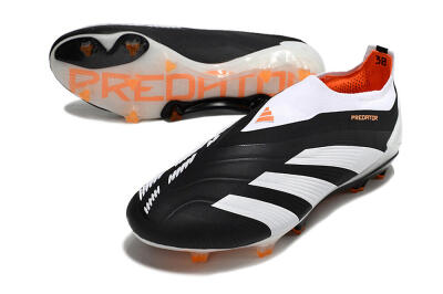 Adidas Predator 24 Elite Laceless FG Football Boots - Black/White/Orange