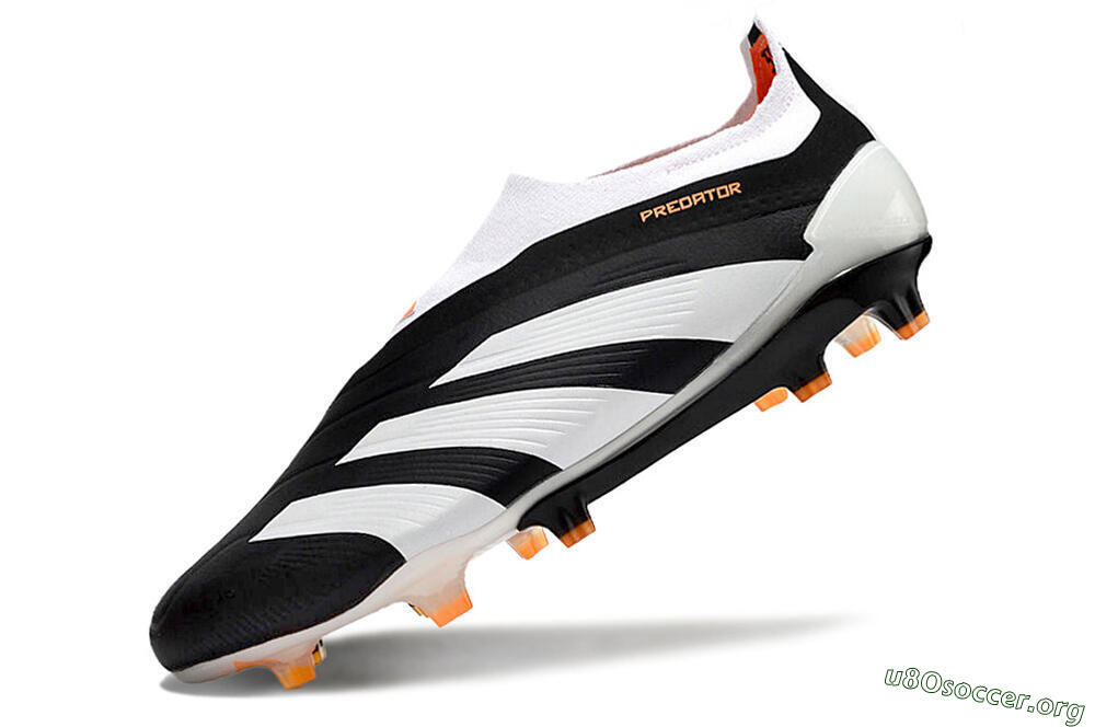 Adidas Predator 24 Elite Laceless FG Football Boots - Black/White/Orange 5