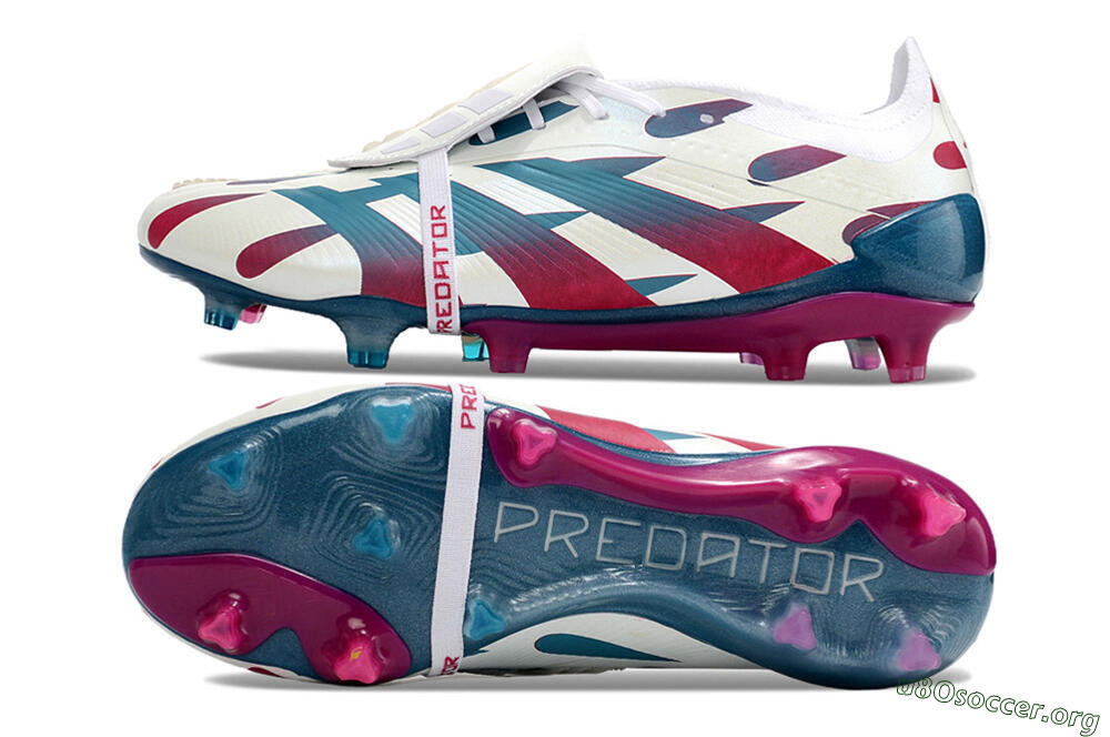 Adidas Predator Elite Foldover Tongue FG Football Boots - White/Blue/Red 1