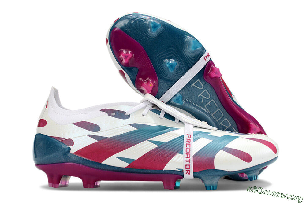 Adidas Predator Elite Foldover Tongue FG Football Boots - White/Blue/Red 2