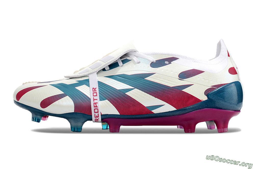 Adidas Predator Elite Foldover Tongue FG Football Boots - White/Blue/Red 3