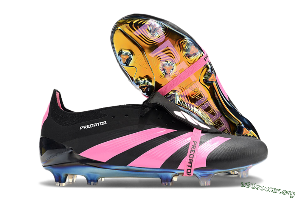 Adidas Predator Elite Foldover Tongue FG Football Boots - Black/Pink/Gold 2