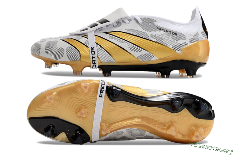Adidas Predator Elite Foldover Tongue FG Football Boots - White/Black/Gold 1
