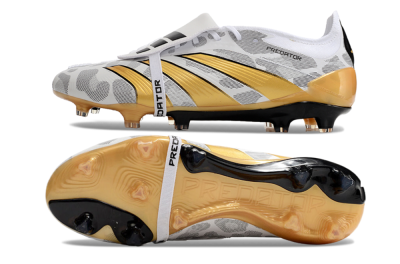 Adidas Predator Elite Foldover Tongue FG Football Boots - White/Black/Gold
