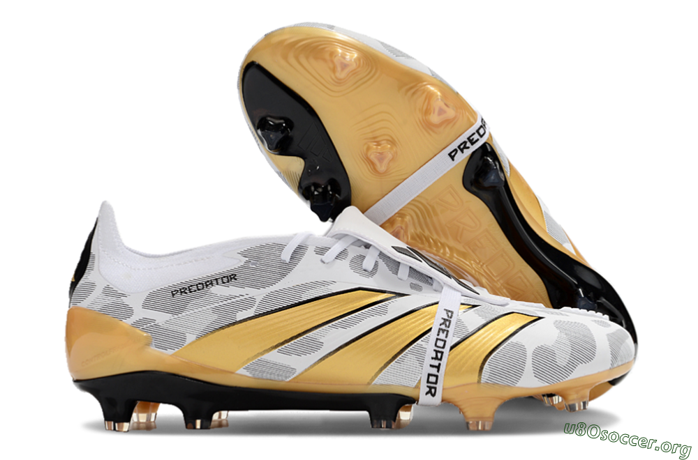 Adidas Predator Elite Foldover Tongue FG Football Boots - White/Black/Gold 2