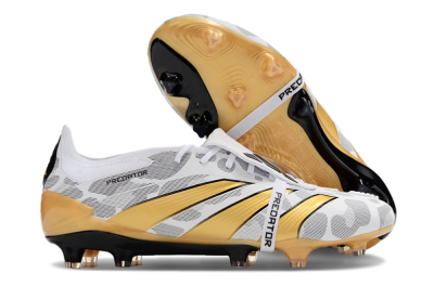 Adidas Predator Elite Foldover Tongue FG Football Boots - White/Black/Gold