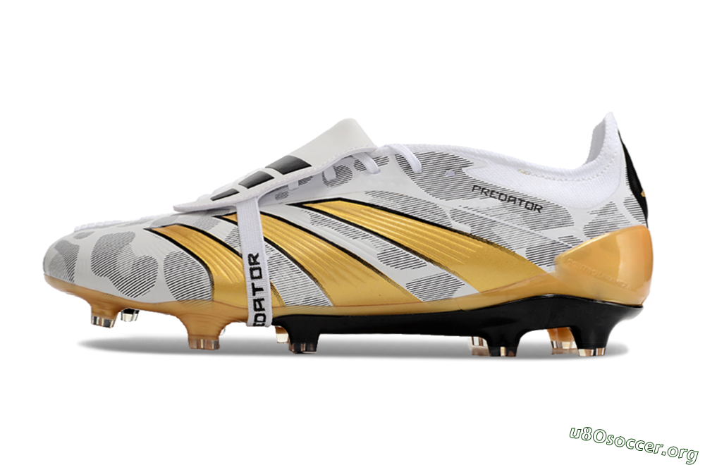 Adidas Predator Elite Foldover Tongue FG Football Boots - White/Black/Gold 3