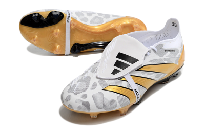 Adidas Predator Elite Foldover Tongue FG Football Boots - White/Black/Gold