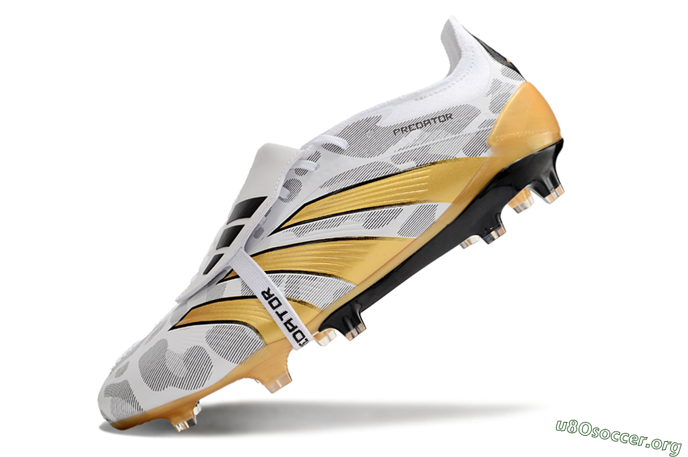 Adidas Predator Elite Foldover Tongue FG Football Boots - White/Black/Gold 5