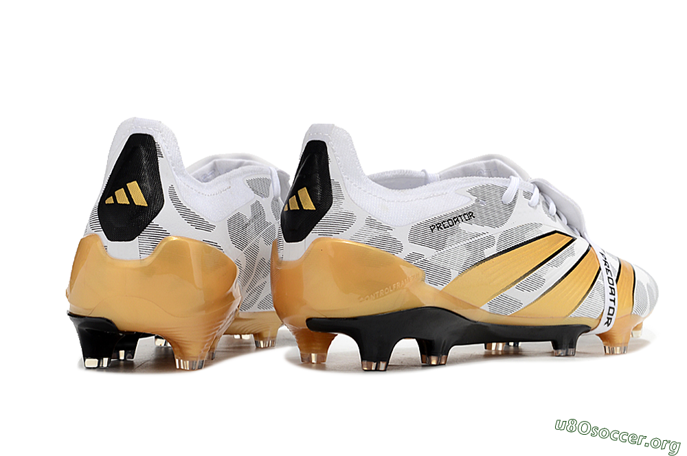 Adidas Predator Elite Foldover Tongue FG Football Boots - White/Black/Gold 6