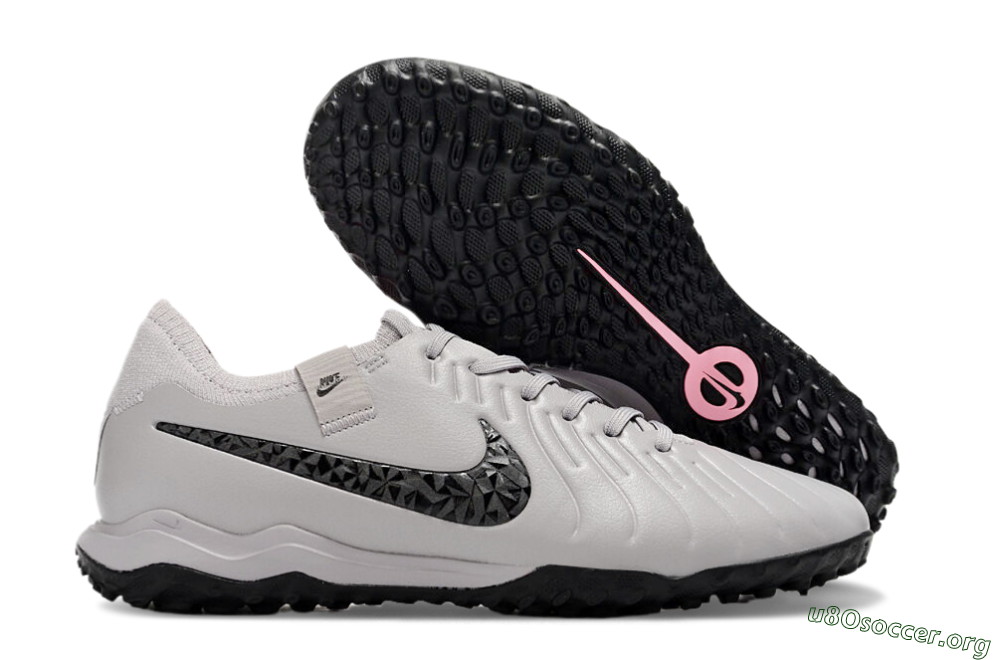 Nike Tiempo Legend 10 Pro TF Football Shoes - Grey/Black/Pink 2