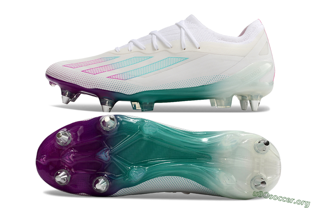 Adidas X Crazyfast.1 SG Football Boots - White/Purple/Jade 1