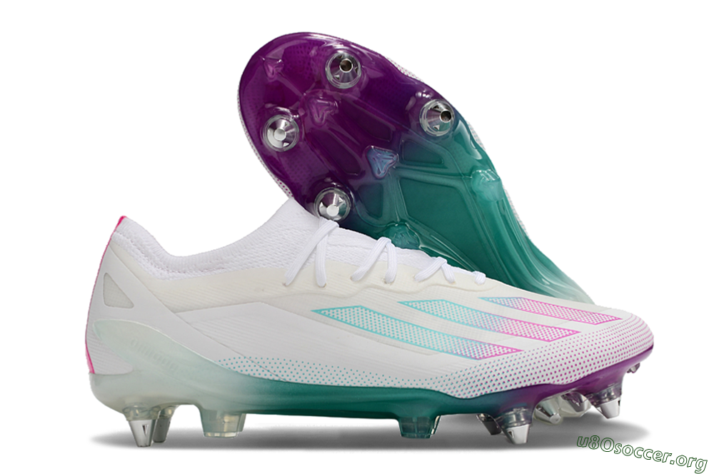 Adidas X Crazyfast.1 SG Football Boots - White/Purple/Jade 2