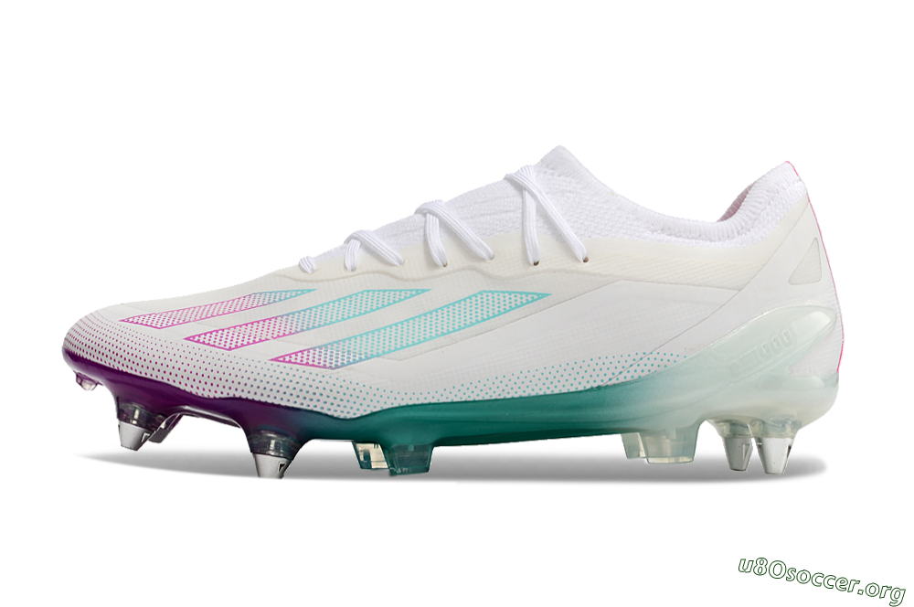 Adidas X Crazyfast.1 SG Football Boots - White/Purple/Jade 3