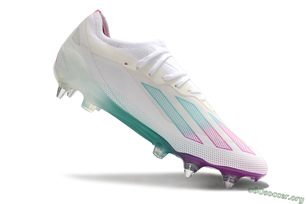 Adidas X Crazyfast.1 SG Football Boots - White/Purple/Jade 4