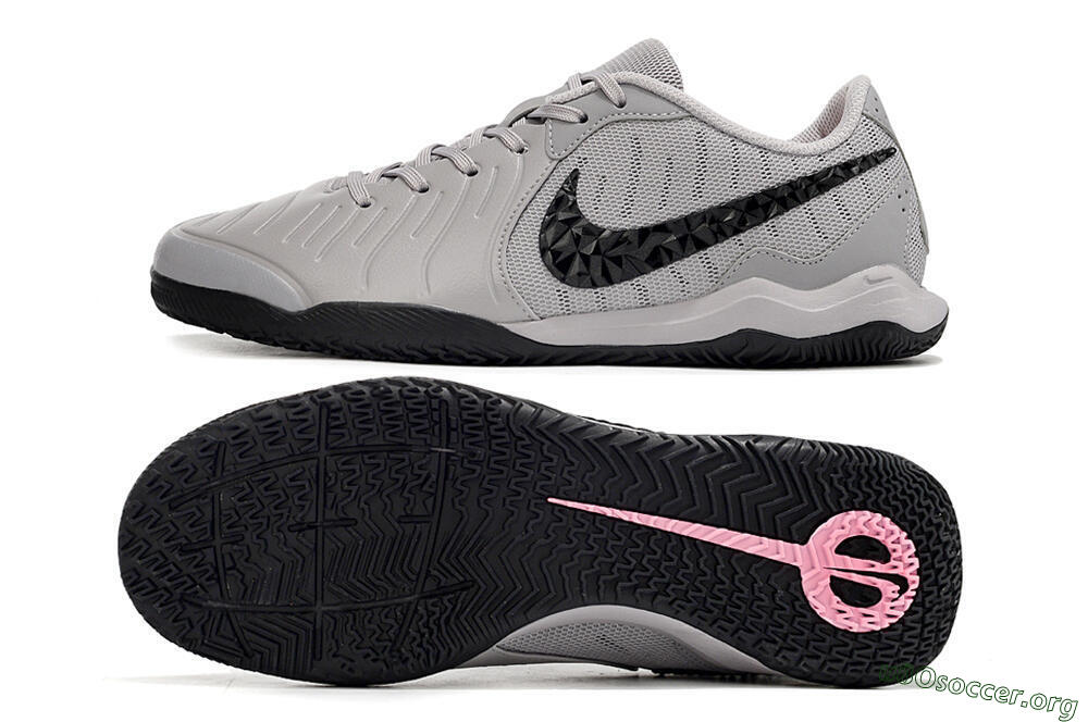 Nike Tiempo Legend 10 Academy IC Football Shoes - Grey/Black/Pink 1
