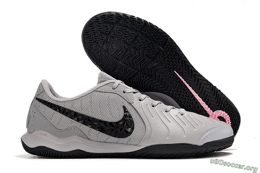 Nike Tiempo Legend 10 Academy IC Football Shoes - Grey/Black/Pink 2