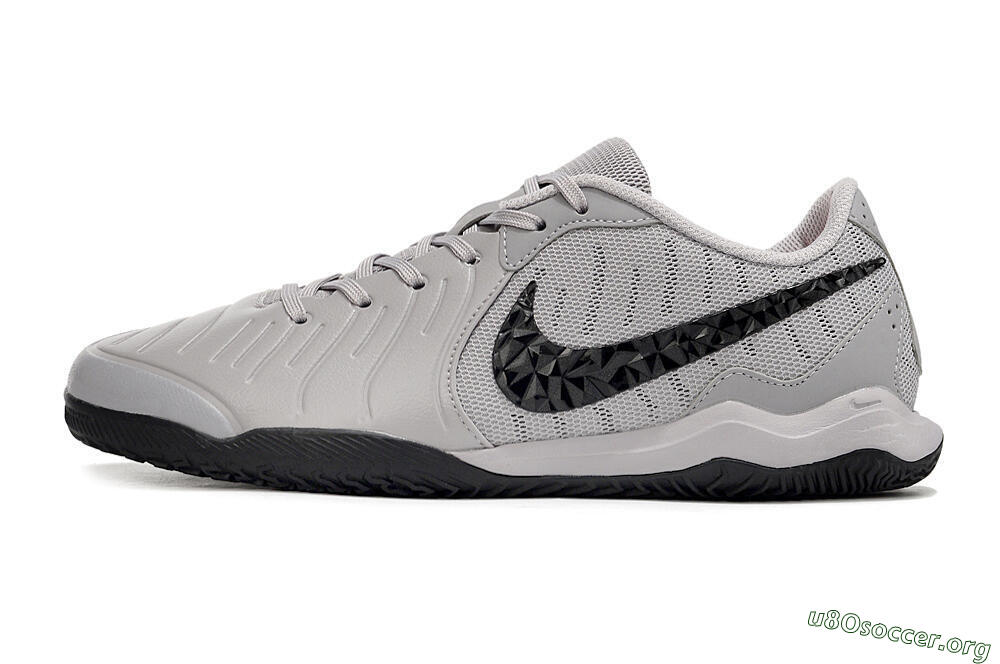 Nike Tiempo Legend 10 Academy IC Football Shoes - Grey/Black/Pink 3