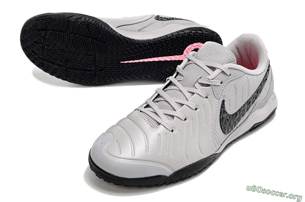 Nike Tiempo Legend 10 Academy IC Football Shoes - Grey/Black/Pink 0