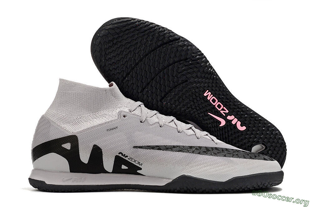 Nike Air Zoom Mercurial Superfly 9 Elite IC Football Shoes - Grey/Black/Pink 2