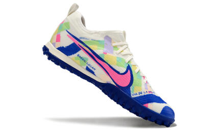 Nike Air Zoom Mercurial Vapor 15 Pro TF Football Shoes - White/Pink/Blue/Yellow