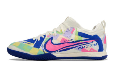 Nike Air Zoom Mercurial Vapor 15 Pro IC Football Shoes - White/Pink/Blue/Yellow