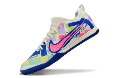 Nike Air Zoom Mercurial Vapor 15 Pro IC Football Shoes - White/Pink/Blue/Yellow