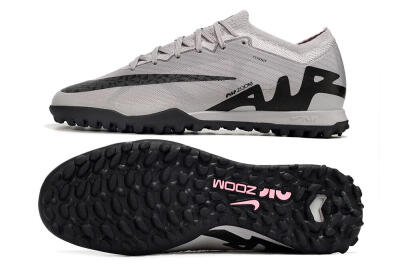 Nike Air Zoom Mercurial Vapor 15 Elite TF Football Shoes - Grey/Black/Pink