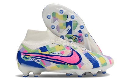 Nike Air Zoom Mercurial Superfly 9 Elite AG Football Boots - White/Pink/Blue/Yellow